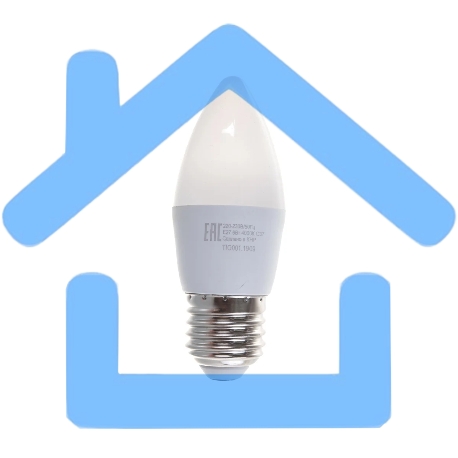 Лампа светодиодная Ресанта LL-R-C37-6W-230-4K-E27 свеча, 6 Вт, нейтр., Е27-2