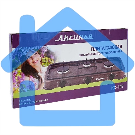 Настольная плита АКСИНЬЯ КС-107 трехконфорочная,коричневый-1