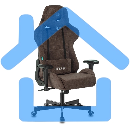 Кресло игровое Бюрократ VIKING KNIGHT LT10 FABRIC коричневый крестовина металл/пластик