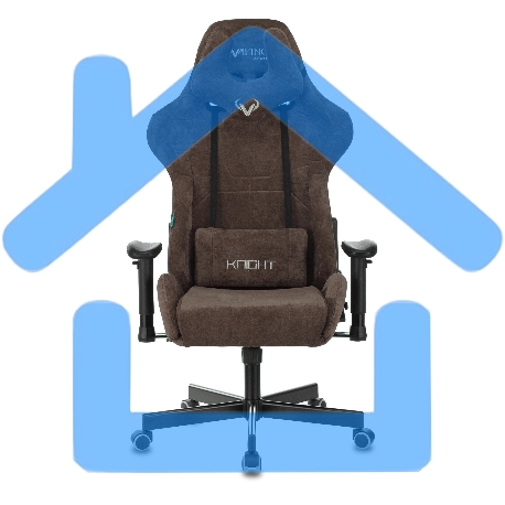 Кресло игровое Бюрократ VIKING KNIGHT LT10 FABRIC коричневый крестовина металл/пластик-32