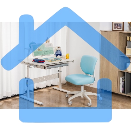 Кресло детское Cactus CS-CHR-3594BL голубой, крестов. пластик белый-12