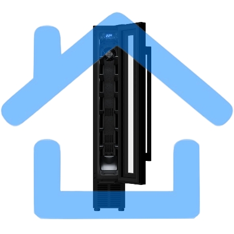 Винный шкаф Kuppersberg RBW 15, встраиваемый, High-Tech, ВхШхГ 87х15х52.5 см, объем 20 л, вместимость 7 бутылок, диапазон температуры 5-20 градусов, механическое открытие двери, LED дисплей, уровень шума 39 дБ, черный-2