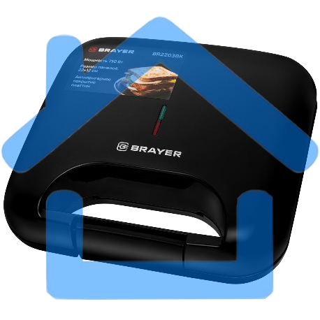 Сэндвичница BRAYER BR2203BK 750 Вт, черный