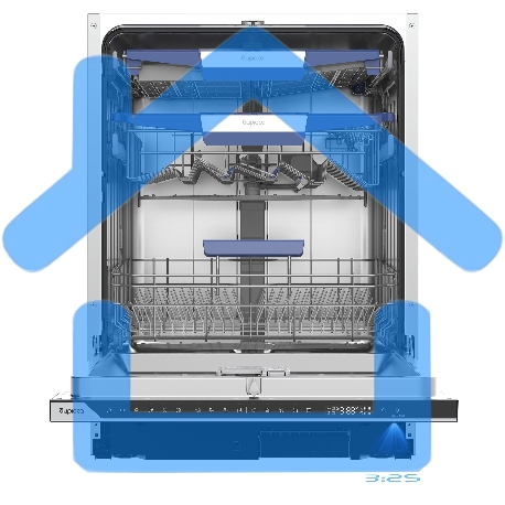Встраиваемая посудомоечная машина Бирюса DWB-614/5, белый, 59.8 см, 12 компл., 49 дБ, класс A++