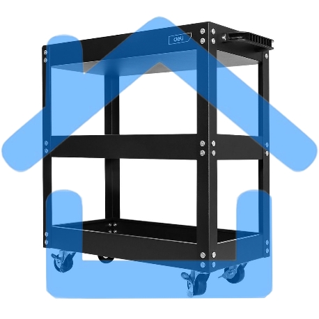 Тележка инструментальная трехсекционная на колесах Deli DL433013 510x260x580мм, до 90кг, толщина полки 0,6мм, толщина стойки 1мм