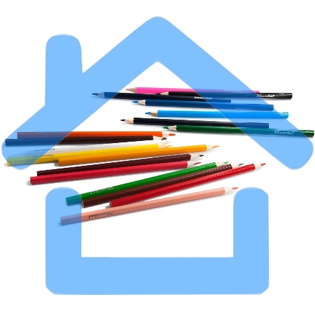 Карандаши цветные Silwerhof Веселые друзья 2.65мм, шестигранный профиль, дерево, ассорти, 18 цветов, коробка с европодвесом-1