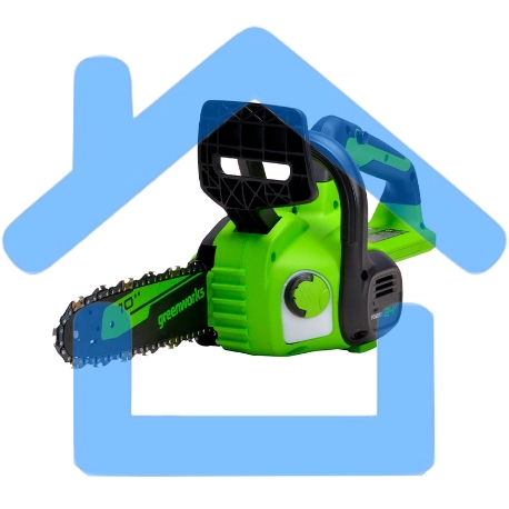 Цепная пила аккумуляторная GreenWorks G24CS25K4, 24V, 25см, c АКБ 4А·ч и ЗУ (2007707UB)-1