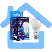 Лампа светодиодная TOKOV ELECTRIC TKE-A60-E27-10-6.5K 10 Вт А60 6500К Е27 176-264В