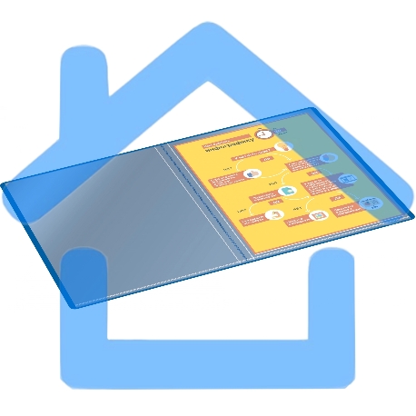 Папка с 20 прозрачными вкладками Silwerhof Eco A4, пластик, 0.5мм, синий-1