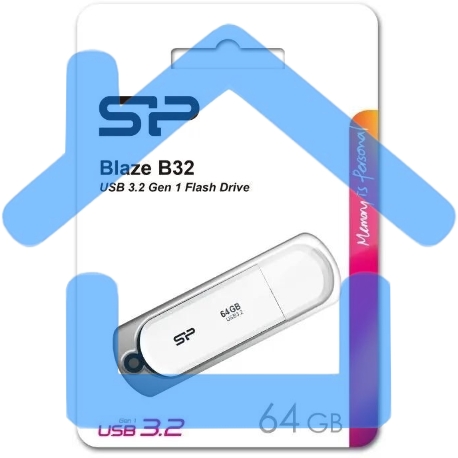 Флешка USB 64Gb Silicon Power Blaze B32, USB 3.2, белый-2