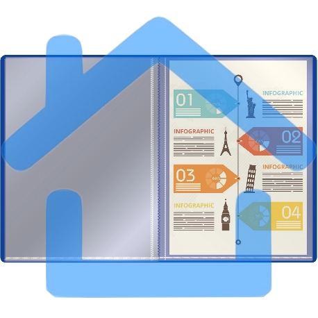 Папка с 20 прозрачными вкладками Silwerhof Eco A4, пластик, 0.5мм, синий-3