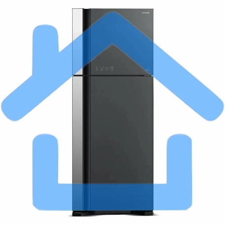 Холодильник Hitachi HRTN7489DF GGRCS серый стекло двухкамерный инвертер 345/105л морозилка сверху-1