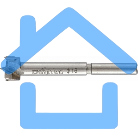 Сверло Форстнера по дереву, 16 мм, цилиндрический хвостовик Сибртех