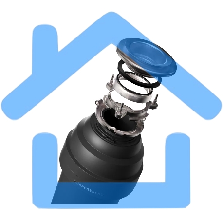 Измельчитель отходов Kuppersberg WS 550 B, High-Tech, мощность 550 Вт, 3400-3800 об/мин, защита от перегрева, авто выключение, DC мотор, шумоизоляция, уровень шума 70 дБ, черный-6