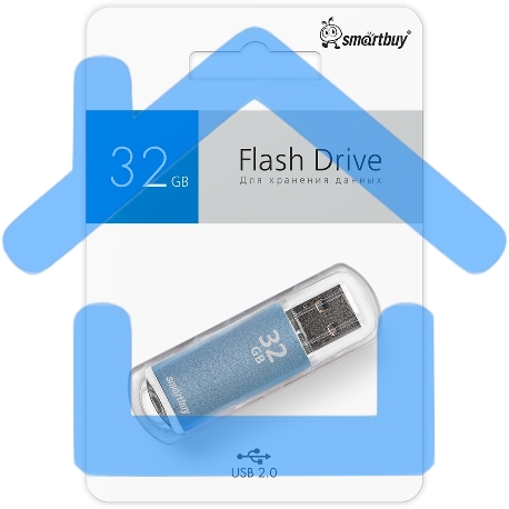 Флешка USB Smartbuy R/W V-Cut series Blue SB32GbVC-B, 32Gb, USB 2.0, R/W 25/15, голубой-1