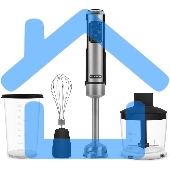 Блендер погружной Rondell 1300-RE-01, 1200Вт, серебристый