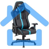 Кресло игровое A4Tech X7 GG-1200 черный/голубой искусственная кожа крестовина пластик