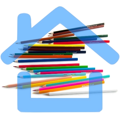 Карандаши цветные Silwerhof Веселые друзья 2.65мм, трехгранный профиль, дерево, ассорти, 24 цвета, коробка с европодвесом-1