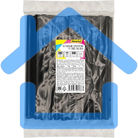Клеевые стержни Silwerhof 11-200-26-BLA дл.200мм D11мм черный упак:26шт