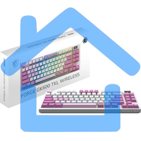 Клавиатура MSI Forge GK600, USB, белый фиолетовый-16