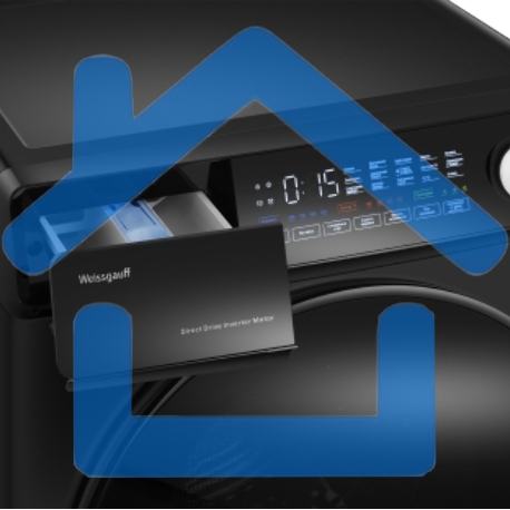 Стиральная машина Weissgauff WM 45126 Steam Direct Drive Matt Black черная, загрузка фронтальная 6кг, 1200 об/мин., класс: A+++-4