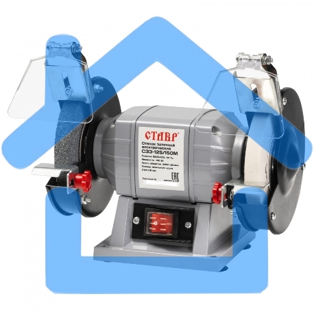 Станок заточной Ставр СЗЭ-125/150 М (4шт) электрический 150Вт, 2950 об/мин, круг 125*16мм, посадка 12,7/32мм, заточной и доводочный круги