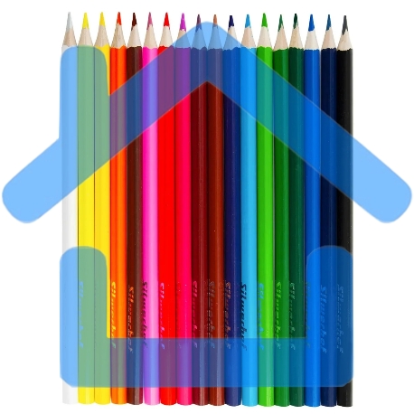 Карандаши цветные Silwerhof Веселые друзья 2.65мм, трехгранный профиль, дерево, ассорти, 18 цветов, коробка с европодвесом-2