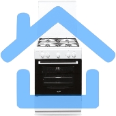 Плита газовая Cezaris ПГ 3200-03 белый, конфорок 4 шт, духовка 59 л, 60 см x 85 см x 60 см