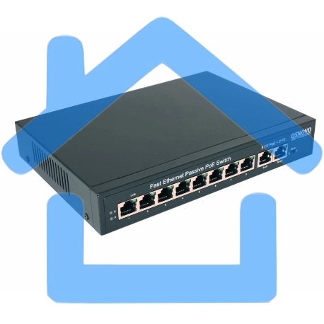 Коммутатор неуправляемый PoE 10 портов 10/100 Мб/с 2хPoE до 30В