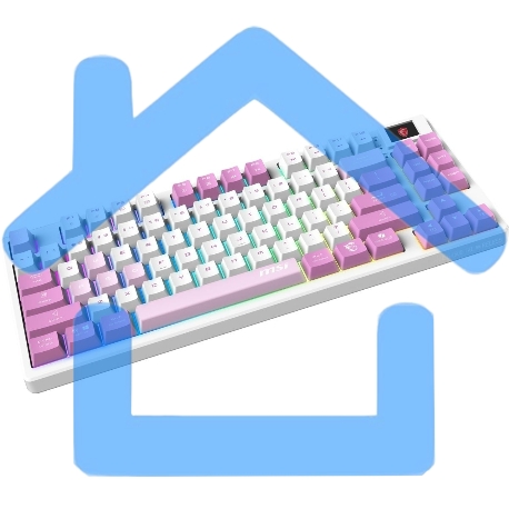 Клавиатура MSI Forge GK600, USB, белый фиолетовый-10