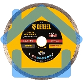 Диск алмазный сплошной Denzel супертонкий, 200 х 25,4 мм, горячее прессование, мокрое резание