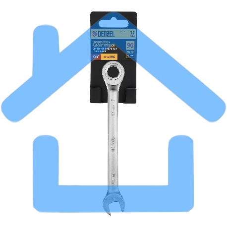 Ключ комбинированный трещоточный Denzel 14706 12 мм, CrV, матовый хром-5