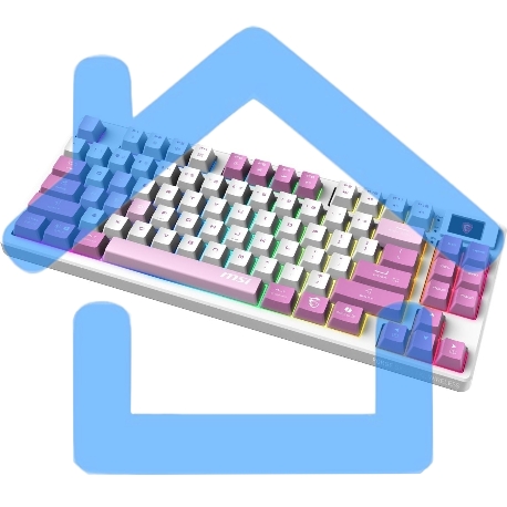 Клавиатура MSI Forge GK600, USB, белый фиолетовый-8