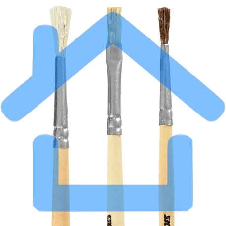 Набор кистей Silwerhof 980055 (набор 3шт) пони круглая №2 / коза круглая №3 / щетина плоская №4, деревянная ручка-1