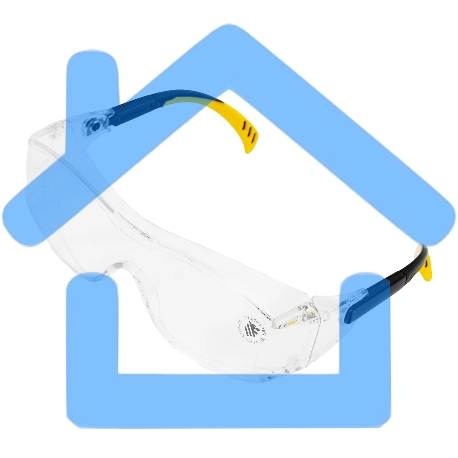 Очки защитные Denzel открытые, поликарбонатные, увеличенная прозрачная линза, регулируемые дужки