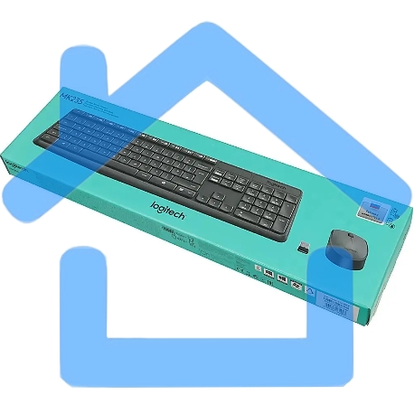 Комплект клавиатура + мышь Logitech MK235 клав:черный мышь:черный USB беспроводная-1