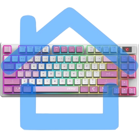 Клавиатура MSI Forge GK600, USB, белый фиолетовый