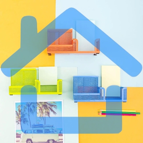 Подставка Deli E9154 3 отделения для письменных принадлежностей, 80x80x90мм, ассорти, металл, сетка-4