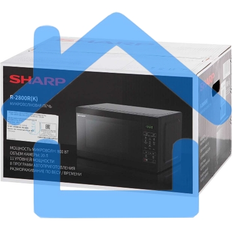 Микроволновая печь Sharp R2800RK черный, 20 л, 800 Вт, переключатели - сенсор-1