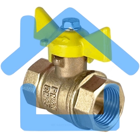 Кран шаровой для газа VALFEX 11Б27фтМ 3/4' ВВ ручка бабочка