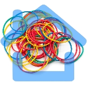 Резинки для купюр Silwerhof 189020 d=60 мм, ширина 2 мм, 1000 гр, ассорти, пластиковый пакет