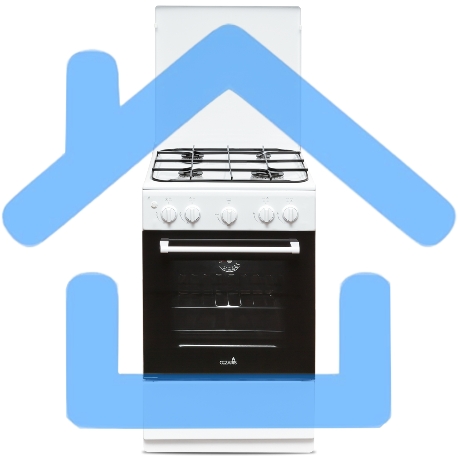 Плита газовая Cezaris ПГ 2150-02 белый, конфорок 4 шт, духовка 43 л, 51 см x 85 см x 55 см