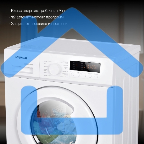 Стиральная машина Hyundai WME6003 белый, загр. фронтальная макс.: 6 кг 1000 об/мин класс: А++-16