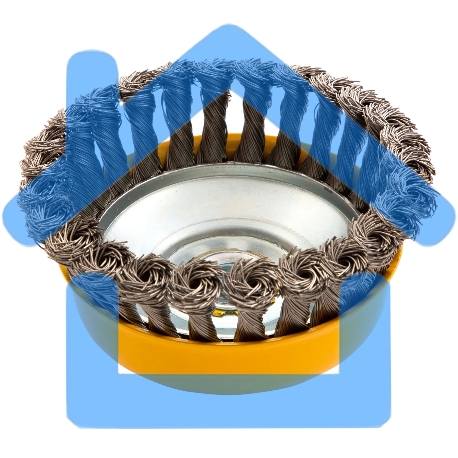 Щетка для УШМ Denzel 125 мм, Чашка, крученая нержавеющая проволока 0,5 мм, М14 746273-8