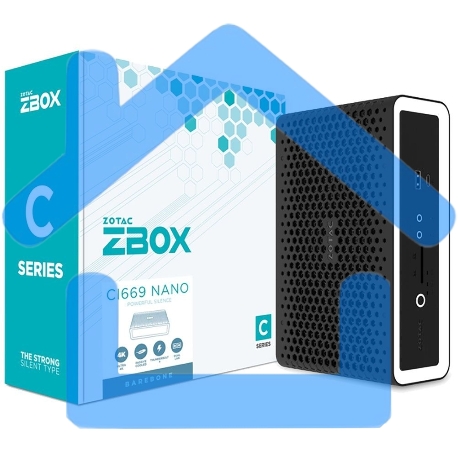Платформа системного блока с ЦПУ Zotac ZOTAC ZBOX NANO, SFF, FANLESS, i7-1355U, 2 DDR5 SODIMM, M.2 SSD, 2.5