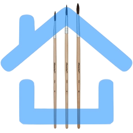 Набор кистей Silwerhof Веселые друзья (набор 3шт) пони круглая №2,4,6, деревянная ручка-2