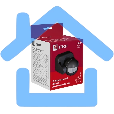 ИК датчик движения наст. EKF PROxima 1200Вт 180гр. до 12м IP44 MS-39b черный-2