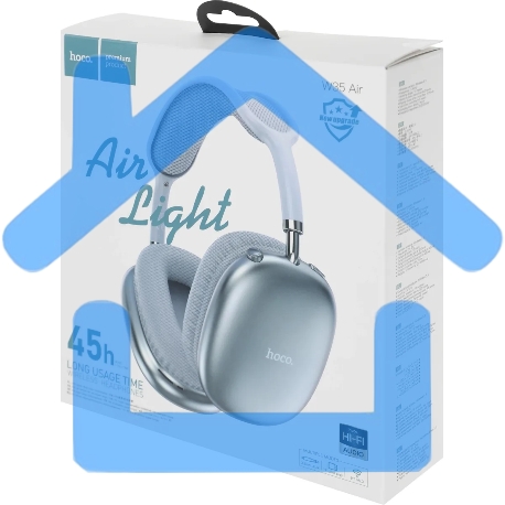 Наушники мониторные Hoco Air Triumph W35 голубой беспроводные bluetooth оголовье-1