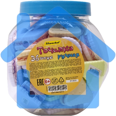 Точилка для карандашей ручная Silwerhof Cookies Монстрики, 1 отверстие, пластик, ассорти, туба