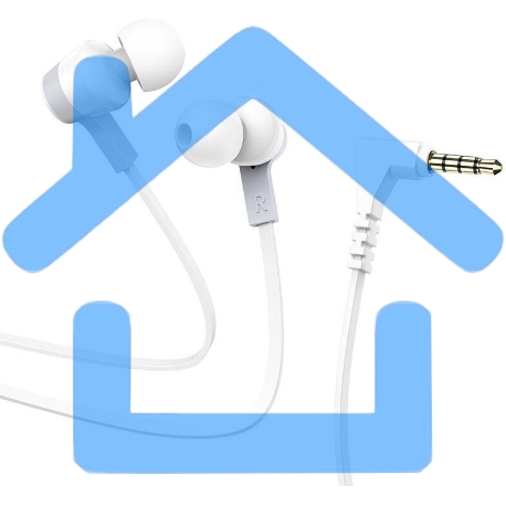 Наушники + микрофон HOCO M86/ Кнопка ответа/ 1.2м/ 3.5 mm jack/ White